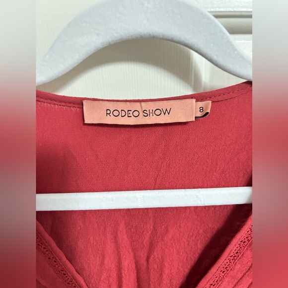 Rodeo Show Button Down Long Sleeve Hi-low Hem Dress Size 8 - Picture 2 of 5